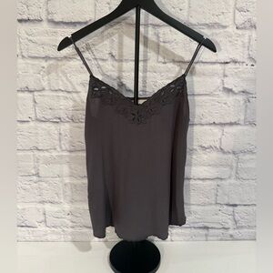 Lovestitch Dark Gray Lace Trim Cami Top S